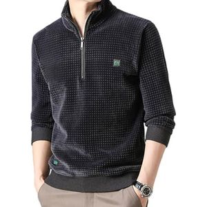 Herensweater met halve rits | Alpaca-trui voor heren voor winterwarmte,Huidvriendelijke herentrui in effen kleur voor paardrijden, hardlopen, wandelen, winkelen