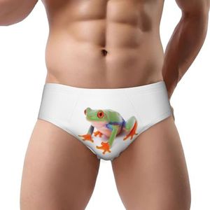 ELSMZXZD Herenonderbroeken met schattige kikker - rekbare driehoekige slips voor heren, zacht, comfortabel en ademend, 3d, S