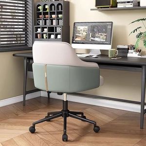 MEUBLE COSY Bureaustoelen, draaibare bureaustoel In hoogte verstelbaar Kapstoel Bureaustoel in boucléstof voor studeerkamer, wit, 63x66x83-94cm