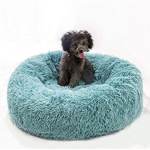 Huisdier Bed,Hond Kat Sofa Pads Pluche Donut House Ronde Warm Knuffel Bed Gezellige Huisdier Nest, Kat Kussen Bed Mat Slaap Orthopedische Relief en Verbeterde Slaap,Anti-Slip Bodem, Machine Wasbaar, 80CM, Mint Groen