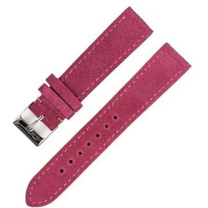 YAGHANG Suède Horlogeband 18mm 20mm 22mm Bruin Blauw Zwart Horlogeband Roestvrij Stalen Gesp Mannen Vrouwen Horloge Accessoires(Pink,18mm)