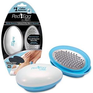 PedEgg Klassieke voetvijl en eeltverwijderaar - veilig en pijnloos verwijderen van taaie eelt, dode droge huid voor gladde zachte voeten - zoals te zien op tv, 135 precisie-microbladen