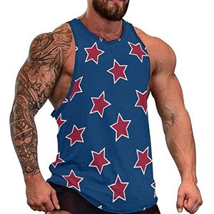 USA Flag Stars-01 Tanktop voor heren, mouwloos T-shirt, trui, gymshirts, work-out, zomer, T-shirt