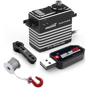 SOEWGAIJI SA81FHSW 68KG Waterdichte Monster Koppel Staal Gear Borstelloze Grote Intelligente Hoogspanning Digitale Servo (Winch Mode Combo 3)