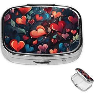 Pil Case Rechthoek 3 Compartiment Pillendoos Ronde Pil Organiseer Metalen Waterdichte Geneeskunde Organizer Doos voor Reizen Kleine Pillen Container Draagbaar voor Supplementen