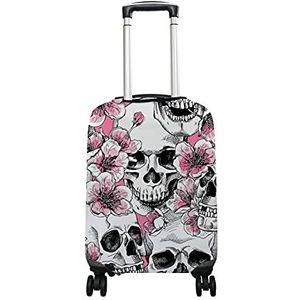 Bagage Cover Skull Cherry Bloemen Vintage Past 18-32 Inch Koffer Reizen Carry On Bagage Spandex Protector, multi, XL Cover(Fits 29-32 inch luggage)