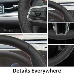 XGTHCVHN Autostuurhoes Zwarte Stuurwielbeschermer Autohandgreephoes voor BMW 2023 X1/2022 230e xDrive Active Tourer/2022 218i Active Tourer M Sport