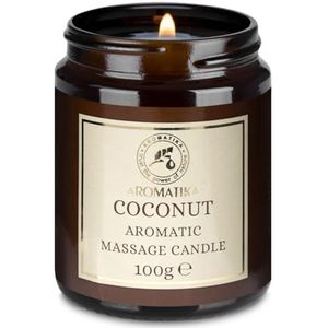 Massage Kaars Kokos 100g - Aroma Kaars - Aromatherapie Sojawas Kaarsen - Veganistische Sojawas - Kaars Cadeau - Geurkaars in Potje - Ontspanning - Lichaamsverzorging - Massage Kaars - Aromatherapie