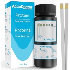 100 AccuDoctor Urine Teststrips Eiwit – Proteïne Test Urine – Urinetest Eiwit – Urine Strips Zelftest – Urineteststrips – Eiwittest – Blaasontsteking – Gezondheidstest – CE Gecertificeerd