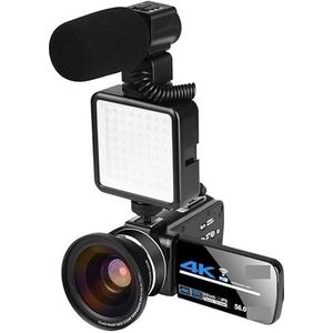 Videocamera Vlogcamera Recorder Digitale camera 4k-camcorder Videocamera Live streaming Nachtzicht 58MP Fotografie Digitale camera's Vlog-opname(NO SD Card,With Lens Light MIC)