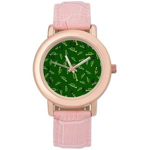 Gele Hoorn Horloges Voor Vrouwen Mode Sport Horloge Vrouwen Lederen Horloge