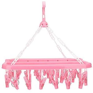Klem en druppel droogrek, Klem en druppelhanger, Opvouwbare kleding Droogrekken voor ondergoed voor sokken Huishoudelijk gereedschap(Pink)