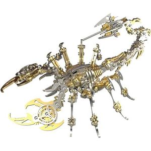 UpGLeuch Kleurrijke 3D metalen puzzels voor volwassenen schorpioen metalen modelkits, doe-het-zelf bouwspeelgoed 3D metalen schorpioen model met gereedschap, roestvrij staal desktop