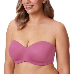 DELIMIRA Strapless-bh Voor Dames Zonder Beugel Minimizer Met Beugel Plus Ondersteuning Voor Maten Bruine roos 80D