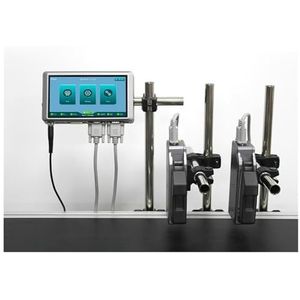 Online inkjetprinter met 6,5 inch capacitief scherm, QR-barcode met hoge resolutie, batchnummer, logo en datumprinter Lichtgewicht en handig(2 Print Heads NO Ink)