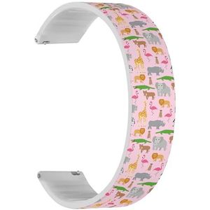 Solo Loop band compatibel met Forerunner 645/645 Music, Forerunner 55, Garmin Forerunner 245/245 Music (Afrikaanse dieren), snelsluiting, 20 mm rekbare siliconen band, accessoire, Siliconen, Geen