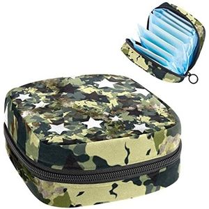 Maandverband Opbergtas,Draagbare maandverband Opbergzak,Camouflage, Meerkleurig, 4.7x6.6x6.6 in/12x17x17 cm