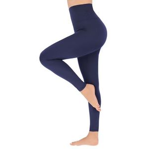 SOFTSAIL legging voor dames, van katoen, hoge taille, volledige lengte, buikcontrole, rekbaar, elastische paneelbroek voor in de fitnessstudio, fitness, yoga, afslankende leggings, oversized, LWP3, marineblauw, 46