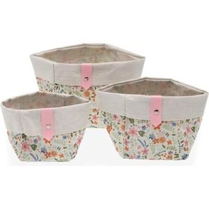 Versa - Basket Spelset - Blommor - Textiel - 3 Onderdelen