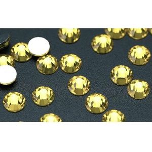 Non Hot Fix Flatback Rhinestones en decoraties Crystal Nail Art accessoires Nagelsticker Glitter Steen Diamant DIY-005 Citrien-SS16 (1440 stuks)