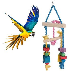 Vogel hangen schommel kleurrijke blokken papegaai bijten kauwen spelen speelgoed kooi accessoires papegaai hangen kooi baars blokken speelgoed
