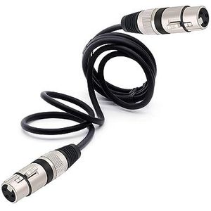 XLR Verlengingskabel XLR Vrouwelijke A Socket F/F 3pin Jack Gevlochten Afscherming Koper OFC voor Mixer Mic 1 m 2 m 3 m 5 m Gevlochten 1 PC (Kleur: Zwart, Maat: 10 m)