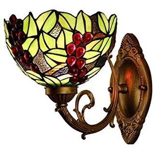 Tiffany -Stijl Wandlamp, Wandlamp Wandlamp Met Veelkleurige Glazen Lampenkap, Spiegellampen Voor Lichte Metalen Basiskamer