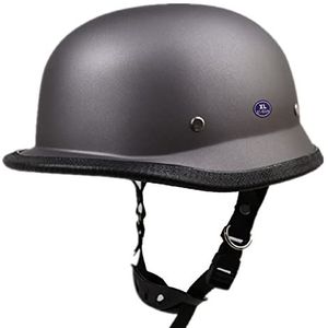 Motorhelm, Heren Dames Duitse Stijl Helm DOT Certificering for Cruiser Straat Scooter Bromfiets Cap Jet F,XXL(F,XL(5960cm))