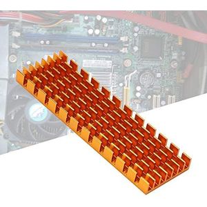 M 2 2280, Eenvoudig te installeren aluminiumlegering Handige PCIE-koellichaam, 70x22x6mm koelvin, lichtgewicht SSD-koellichaam voor desktops(Golden)