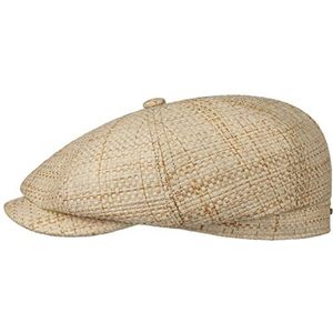 Stetson Hatteras New Toyo Pet Heren - stro cap newsboy met klep voor Lente/Zomer - M (56-57 cm) naturel