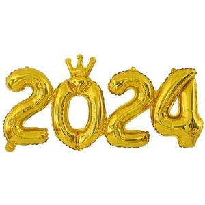 Nieuwjaar 2024 Nummer Folie Ballonnen Rose Goud Zilver Ballon Gelukkig Nieuwjaar Kerstfeest Decoraties Voor Huis -Goud-Anders