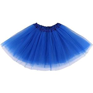Ruiuzioong Teen tutu, rok voor volwassenen, voor dames, klassiek, elastisch, 4 lagen tule, rok voor verkleedpartijen, ballet, dansen (saffier)