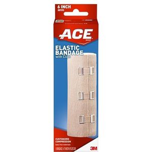 ACE Elastisch verband met clips: 6 in. breedte (Beige)