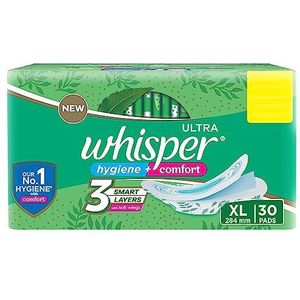 Whisper Ultra Clean sanitair met vleugels, 30 stuks (XL)