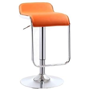 Barkrukken Barstoelen Leren Barkruk Hefbarstoel Met Lage Rug En Voetenbank Hoge Krukken Ergonomische Tegenkrukken Barkruk Stoel Bar Stoelen(Orange)