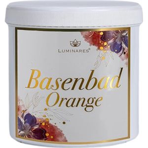 Basenbad oranje basisch 3000 g badzout voor ontgifting en ontzuring, volledig bad, voetbad, peeling en baszout met subtiele sinaasappelgeur basispoeder