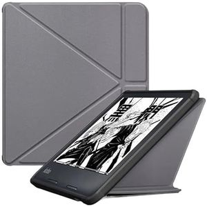 Magnetische opvouwbare slimme ebook-hoes geschikt for Kobo Libra 2 2021-hoes 7 inch standaardbehuizing(Color:Gray)