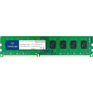 Timetec 8GB DDR3 1600MHz(DDR3-1600) PC3-12800 Non-ECC Unbuffered 1,5V CL11 2Rx8 Dual Rank 240 Pin UDIMM Desktop PC Computergeheugen RAM Module Upgrade