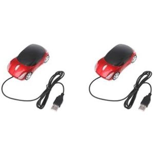Mealoodiousmusea 2 set Universele Auto Vormige Bedrade Optische Muis Vervanging Kantoor Hotel Draagbare 3 Toetsen Gaming Computer Muizen Desktop PC Laptop
