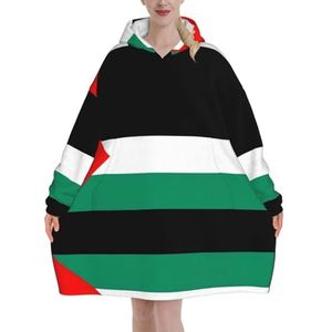 Oversized Palestina Vlag Hoodies Vrouwen Uk Pluizige Deken Hoodie Sherpa Vrouwen Fleece Draagbare Deken Mannen