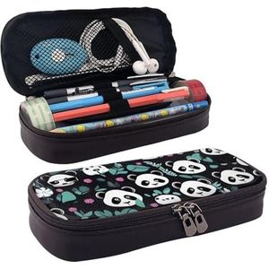 YoupO Etui Pen Tas voor Vrouwen Pen Case Organizer Potlood Gevallen voor Office Home Panda Schattig gezicht, Zwart, Eén maat, Tas Organizer