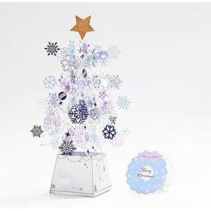 xinmiao Kerstkaarten Kerstboom Decoraties Kerstkaarten Pop Up, Grappige Gepersonaliseerde Xmas 3D Wenskaarten Gepersonaliseerde Handgemaakte Dank U Kaartgeschenken, Blauw