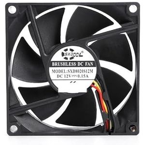 2 stuks 8020 12V koelventilator 8cm 80mm DC koeler glijlager ventilator 80X80X20mm 3Pin voor computerbehuizingen en CPU-koelers