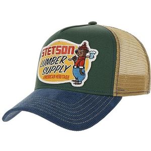 Stetson Lumber Supply Trucker Pet Heren - truckercap baseballpet mesh cap Snapback met klep voor Zomer/Winter - One Size groen