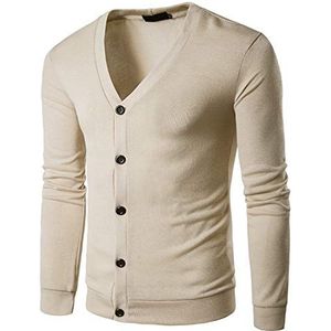 Heren Vest met lange mouwen V-hals Knoop Voorkant Smart Casual Cardi-trui met volledige knopen Effen kleur Herenvest Lichtgewicht gebreide kleding V-hals Slim fit gebreide vesten Trui