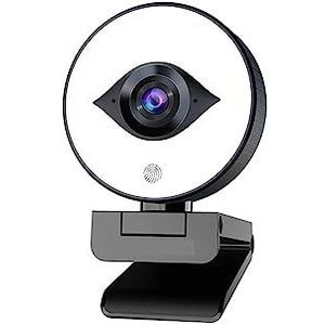 Webcams, Webcam FHD 60FPS 1080P Webcam live streaming met ringlicht, USB-webcamera Autofocus 2 stereo DSP for conferenties