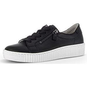 Gabor Low-Top sneakers voor dames, lage schoenen, beste pasvorm, zwart 27, 43 EU