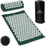 Pure Relief - Spijkermat Set met Speciaal Kussen Acupressuur met Acupunctuur Drukpunten Massagemat - Zwart XL Gratis Spijkerbal (Groen)