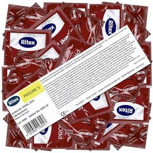 Ritex Proline S, 100 kleine condooms met slanke pasvorm voor een veilig gevoel, breedte 47mm, condoom vorraad