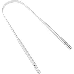 Zilveren roestvrijstalen tongschraper voor volwassenen, tongreiniger optimale mondhygiëne stijlvol, vermindert slechte adem, tongschrobber, gemakkelijk te gebruiken, tongreinigers mondverzorging